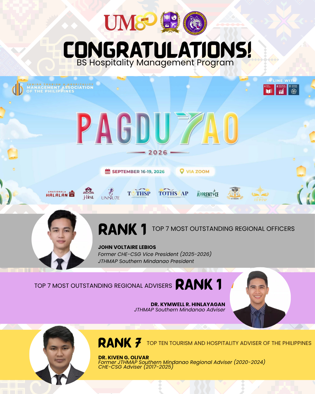 BS HOSPITALITY MANAGEMENT PROGRAM SHINES AT PAGDULAO 2026!